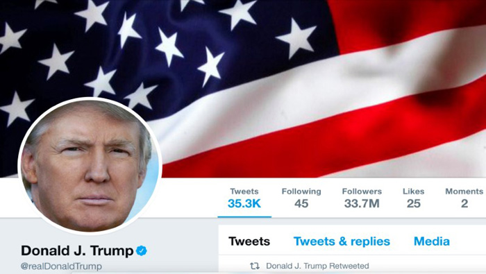 Trump, polémico por sus tuits, ya tiene más de 45 millones de seguidores.