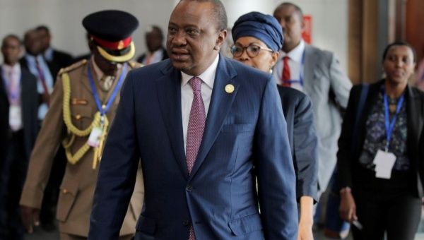 Kenya's President Uhuru Kenyatta arrives for the 30th Ordinary Session of the Assembly of the Heads of State and the Government of the African Union in Addis Ababa, Ethiopia January 29, 2018. 