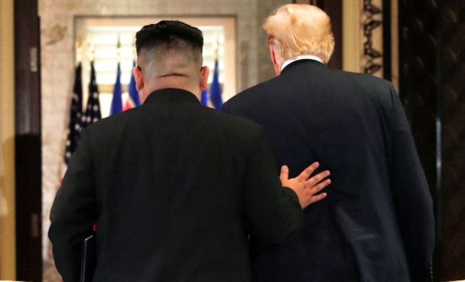 Donald Trump (R) said he was “honored to spend intensive hours” with Kim Jong-un.