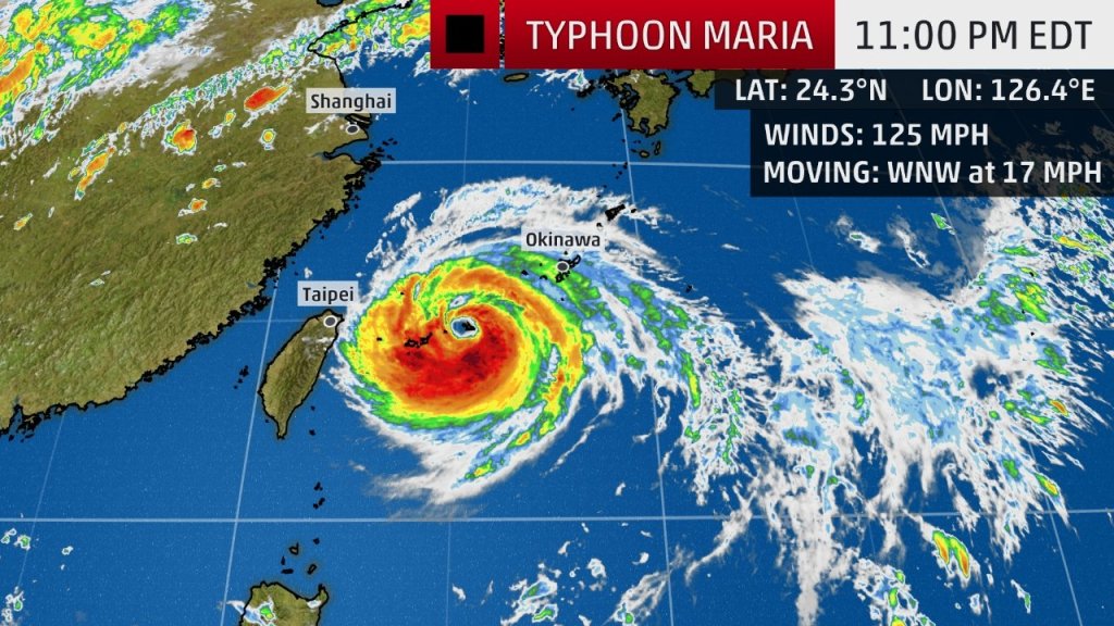 Taiwán cancela 250 vuelos Tifón María