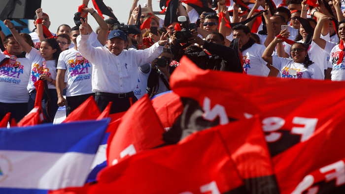 El mandatario en el multitudinario acto del pasado 19 de julio en Managua.