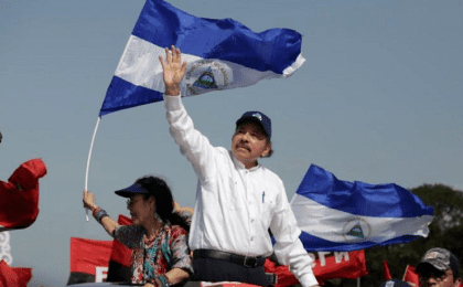 Nicaragua's President Daniel Ortega marks the 39th anniversary of the Sandinista victory, July 19, 2018.
