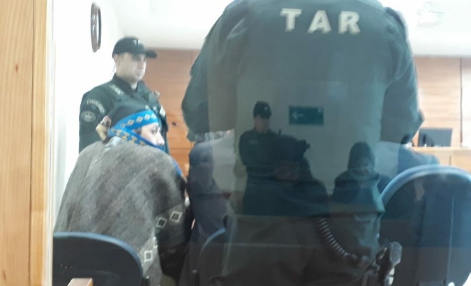 Facundo Jones Huala in a hearing in Argentina before being extradited. September 12, 2018.