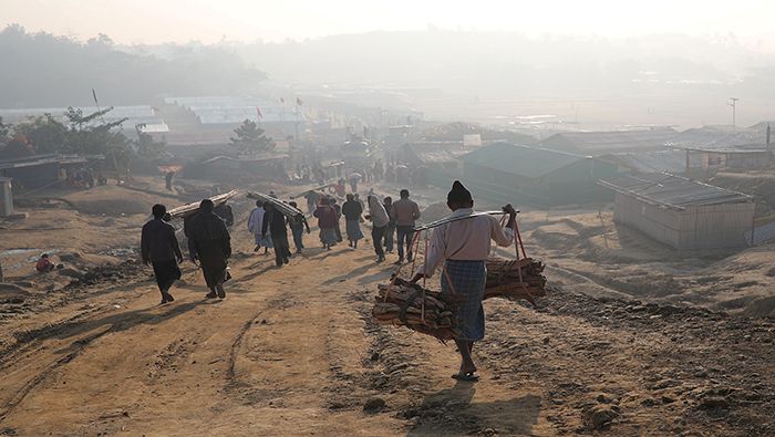 Refugiados rohinyás se alistan para el retorno a sus territorios en Myanmar.