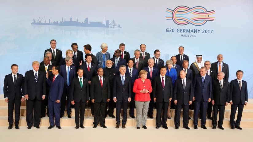 El G20 está integrado por Alemania, Arabia Saudí, Argentina, Australia, Brasil, Canadá, China, Corea del Sur, EE.UU., Francia, la India, Indonesia, Italia, Japón, México, el Reino Unido, Rusia, Sudáfrica, Turquía y la Unión Europea.