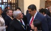 Durante su último encuentro, López Obrador le agradeció al mandatario venezolano por asistir a su juramentación como presidente de México. "Cuente con Venezuela para lo que sea", le respondió Nicolás Maduro.