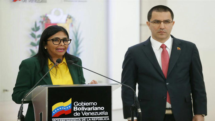 La vicepresidenta venezolana reiteró que EE.UU. pretende desestabilizar el Gobierno constitucional del presidente Nicolás Maduro.