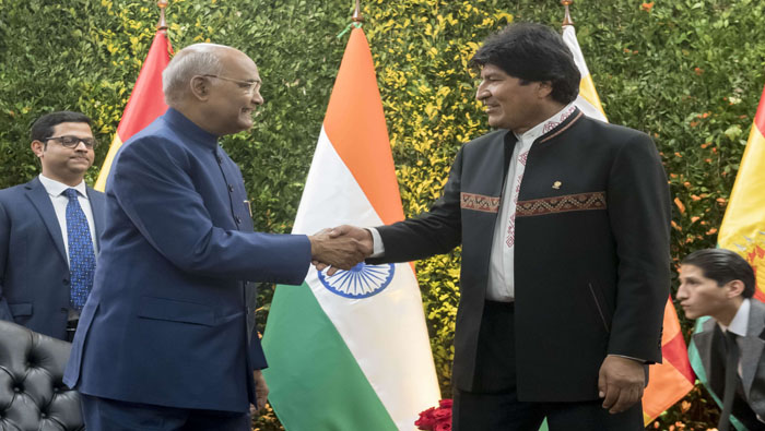 El presidente boliviano Evo Morales pactó por la salud y otras áreas con su homólogo de la India.
