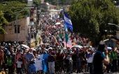 Casi un millar de hondureños partió la noche del martes desde San Pedro Sula con la intención de llegar a los Estados Unidos. 