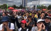 La movilización inició entre las 09H00 y 10H00 (hora local) y se han registrado actos en ciudades como Cartagena, Cali, Bucaramanga y Medellín.