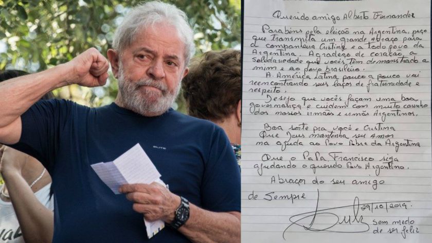Esta felicitación de Lula se suma a la presentada por la también expresidenta de Brasil, Dilma Rousseff, quien también celebró la victoria de Fernández.