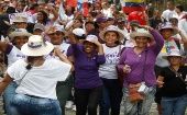 Las venezolanas también se solidarizaron con la lucha de las mujeres de Brasil, Chile, Bolivia, Haití y Colombia.