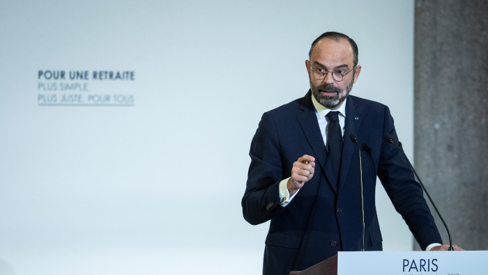 El primer ministro francés Edouard Philippe revela los detalles del plan de reforma de pensiones ante el Consejo Económico, Social y Ambiental