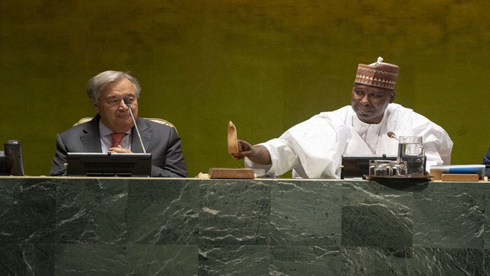 Los principales representantes de la ONU, Tijjani Muhammad-Bande y António Guterres apoyan la creación del Estado de Palestina.