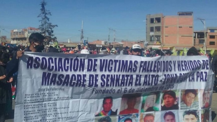 La vigilia se realizó frente a la sede del Ministerio de Justicia boliviano.