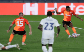La visita del Shajtar sorprendió con un 3-2 al Real Madrid por la llave B, con tres goles anotados por el club ucraniano en la primera mitad del partido.