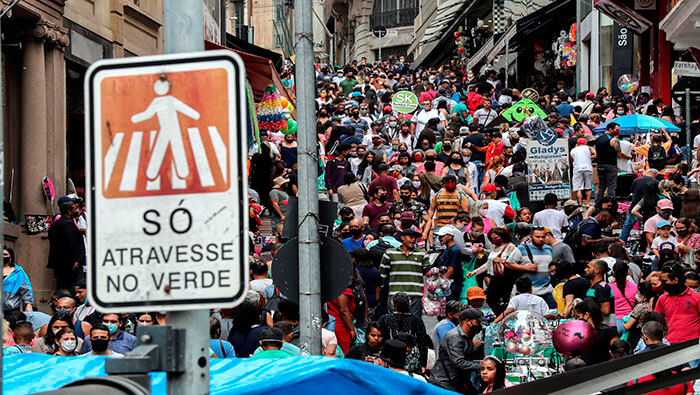 El estado de Sao Paulo es la entidad brasileña más afectada por el coronavirus con 1.092.843 casos confirmados .