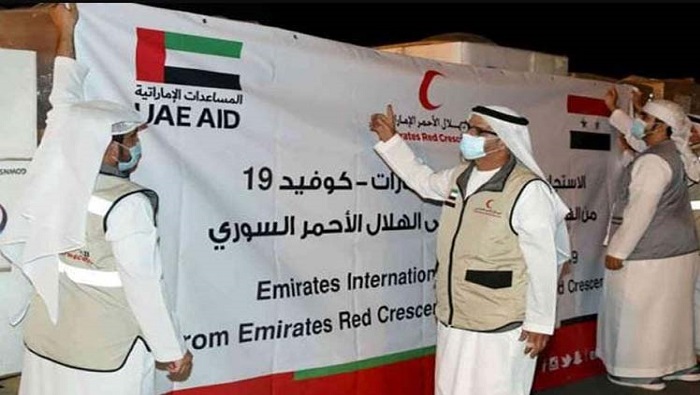El cargamento incluye dosis de vacunas anticovid e insumos médicos ofrecidos por la Media Luna Roja de los Emiratos Árabes Unidos.