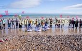 Manifestantes de "Extinction Rebellion" de diferentes ciudades de Reino Unido demandaron acciones concretas ante la crisis climática.