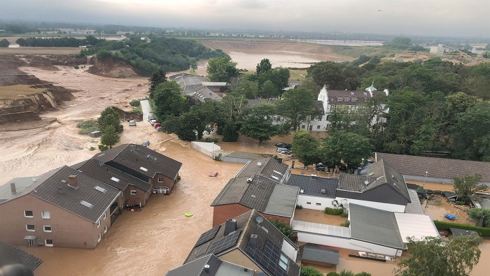 La región de Erftstadt-Blessemlas, en Alemania, ha sido una de las afectadas por las fuertes lluvias e inundaciones.