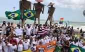 En las protestas de este domingo, que no contaron con mucha participaron, también acudieron líderes de centro y derecha que rompieron con Bolsonaro.