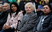 La presidenta de la Asociación Abuelas de Plaza de Mayo, Estela de Carlotto, se mantiene firme a sus 91 años en la lucha por recuperar a los nietos desaparecidos.