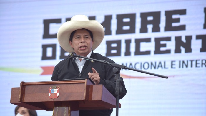 El presidente peruano, Pedro Castillo, en su intervención el VI Congreso Nacional de las Rondas Campesinas se comprometió a fortalecer la organización agraria.