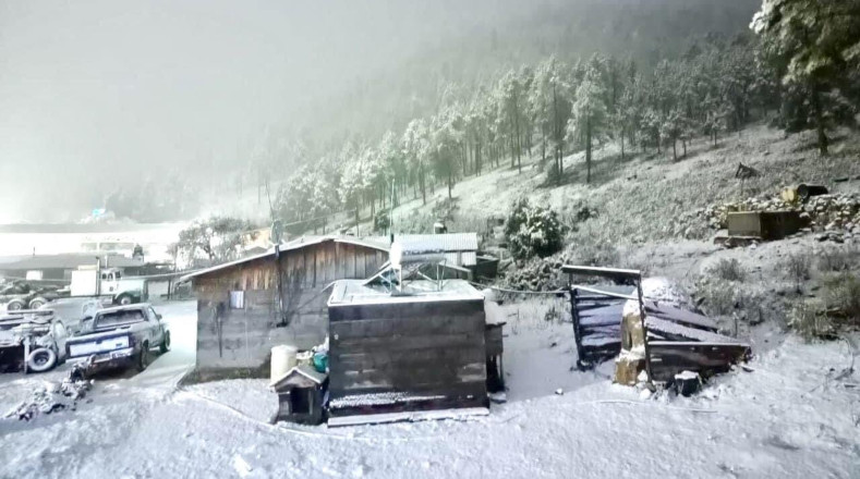 Cae primera nevada de la temporada en Durango, México