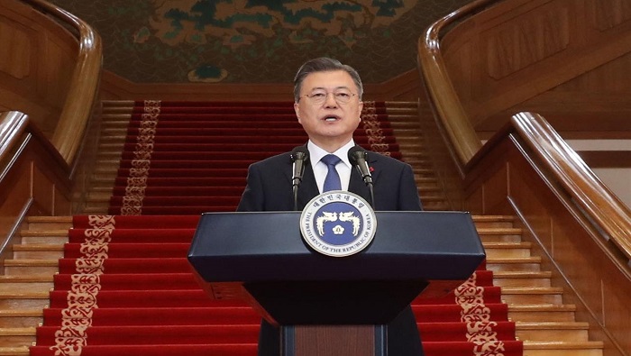 En su mensaje de Año Nuevo, Moon valoró que Corea del Sur aún tiene un largo camino por recorrer para mejorar las relaciones intercoreanas.