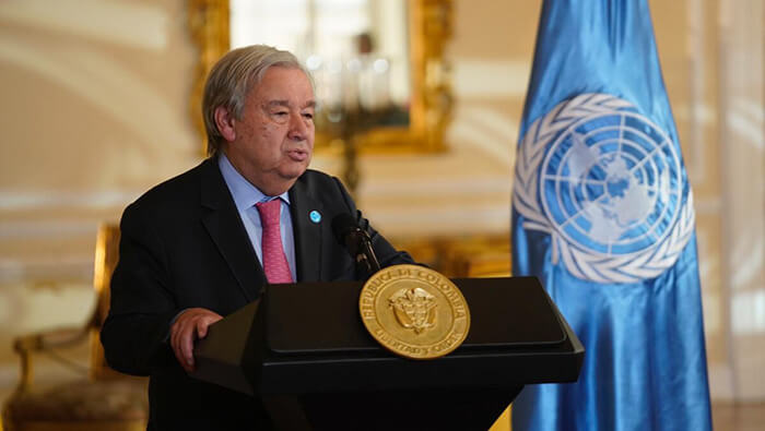 António Guterres llamó al Gobierno colombiano a asumir mayores esfuerzos para preservar el Acuerdo de Paz de 2016.