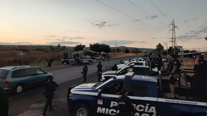 La Secretaría de Seguridad Pública de Michoacán desplegó un operativo con el Ejército y la Guardia Nacional tras los disparos.
