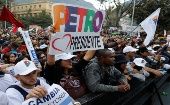 Miles de seguidores del Pacto Histórico acompañaron a los líderes de la coalición de izquierda en la capital colombiana.