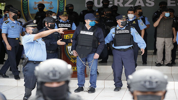 EE.UU. solicitó el 14 de febrero pasado a las autoridades hondureñas el arresto preventivo del expresidente con fines de extradición.