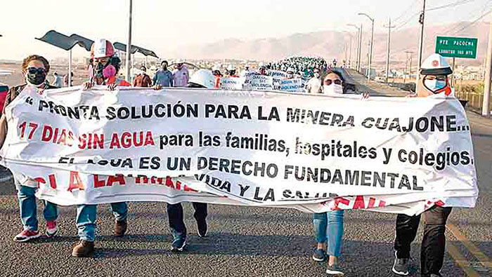 La comunidad del entorno de la mina de Cuajone exige a la transnacional Southern Peru, cinco mil millones de dólares.