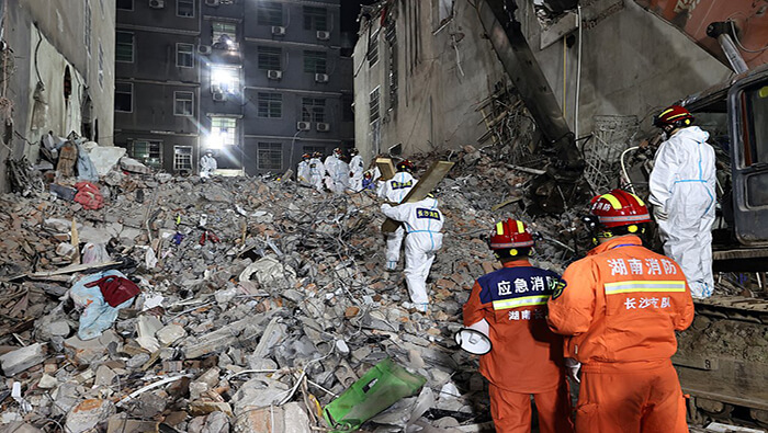 Cuerpos de rescate pusieron fin a las labores de búsqueda de sobrevivientes del desplome de un edificio en la ciudad de Changsha.