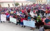 En Chimborazo, cantón Alausí miles de comuneros se movilizaron también por la liberación del presidente de la Conaie