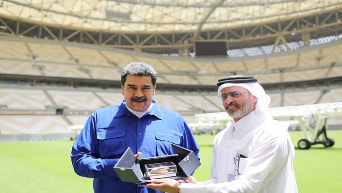 El presidente de Venezuela, Nicolás Maduro, realizó este jueves una visita al estadio Lusail, el cual será la sede principal de la Copa Mundial de Fútbol Qatar 2022.