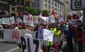 Las protestas tienen lugar en días previos al desarrollo de la Cumbre de la Otan en Madrid, pactada para el 29 y 30 de junio.