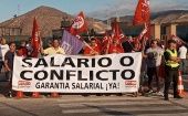 Los obreros denunciaron que sus salarios están congelados desde el 2020 a pesar de las crecientes ganancias reportadas por el grupo Repsol.