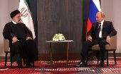 El mandatario persa agradeció a Putin por apoyar la membresía de Irán a la Organización de Cooperación de Shanghái.