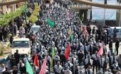 Las personas en la capital iraní, Teherán,realizan manifestaciones masivas con pancartas y cantando consignas para denunciar los últimos disturbios.