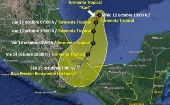 Se decretó un estado de alerta para los estados de Veracruz, Tabasco, Campeche, Chiapas, Oaxaca y Puebla, donde se esperan intensas lluvias.