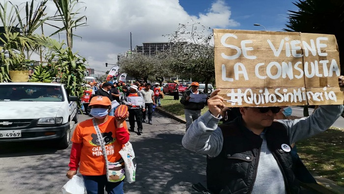 Sobre la importancia de la consulta popular, el colectivo Quito sin Minería ha expuesto que se deben “oír nuestras voces en temas que afectan a nuestras vidas y nuestro futuro