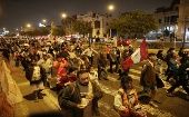 Cientos de personas se movilizaron en la capital peruana para exigir la dimisión de la presidenta Dina Boluarte.