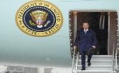 El presidente Joe Biden aterrizo en la base militar de Iwakuni, desde donde se trasladará a la ciudad de Hiroshima.