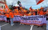 El 20 de junio, miles de estudiantes y docentes en Costa Rica protestaron para denunciar el incumplimiento del Gobierno.