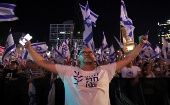 Israel vivipo la 31° jornada de movilizaciones contra la reforma judicial promovida por el primer ministro Benjamín Netanyahu.