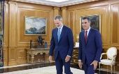 Fue recibido el presidente del Gobierno en funciones y secretario general del PSOE, Pedro Sánchez, quien insistió en presentarse a la sesión de investidura.